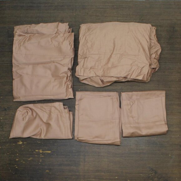 NEW Beautyrest Cotton 400 Thread Count 100% Cotton Sheet Set Beige Brown Full - Picture 1 of 4